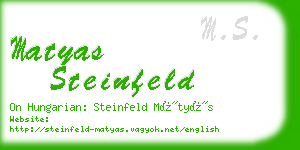 matyas steinfeld business card